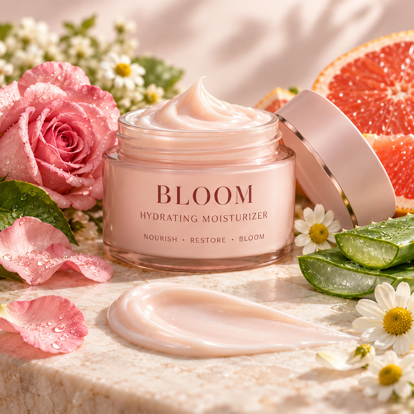 Bloom Hydrating Moisturizer, open jar